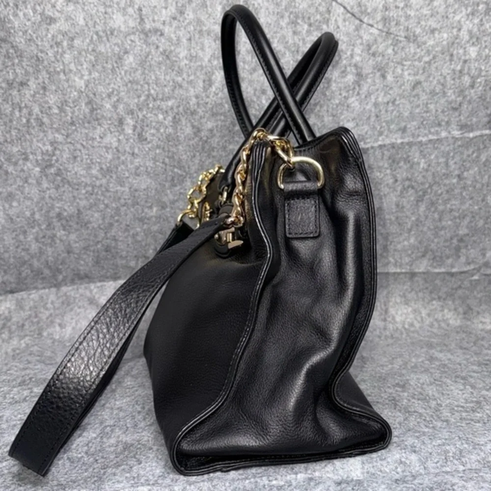 Michael Kors Black Hamilton Soft‎ Pebble Leather Bag - Picture 3 of 11